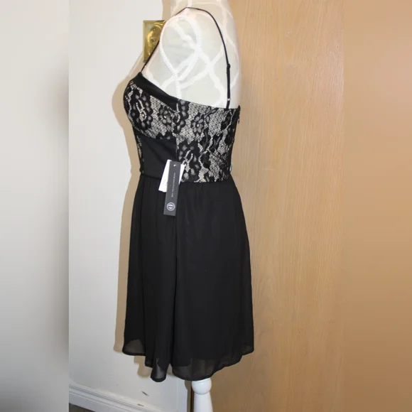 Lace and Sheer Dress Babydoll, sweetheart neckline, super Sexy, Goth, Black - Picture 2 of 7